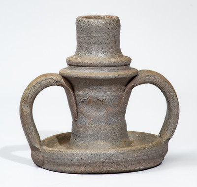 Unusual Salt-Glazed Middle Tenn. Stoneware Candlestick, late 19th or early 20th century