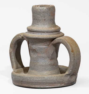 Unusual Salt-Glazed Middle Tenn. Stoneware Candlestick, late 19th or early 20th century