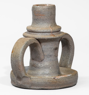 Unusual Salt-Glazed Middle Tenn. Stoneware Candlestick, late 19th or early 20th century
