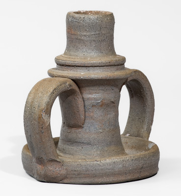 Unusual Salt-Glazed Middle Tenn. Stoneware Candlestick, late 19th or early 20th century
