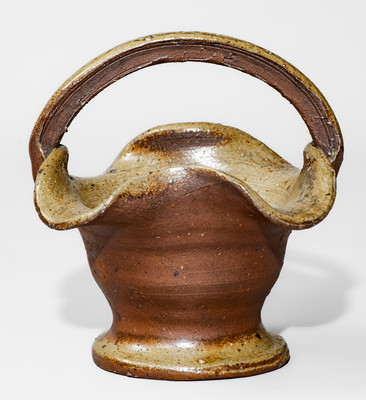 Salt-Glazed Middle Tenn. Stoneware Basket, late 19th or early 20th century