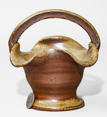 Salt-Glazed Middle Tenn. Stoneware Basket, late 19th or early 20th century