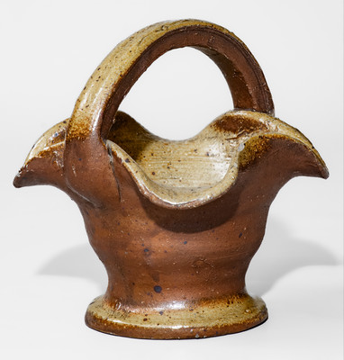 Salt-Glazed Middle Tenn. Stoneware Basket, late 19th or early 20th century