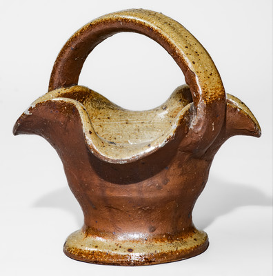 Salt-Glazed Middle Tenn. Stoneware Basket, late 19th or early 20th century