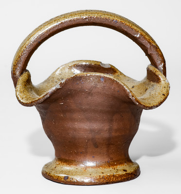 Salt-Glazed Middle Tenn. Stoneware Basket, late 19th or early 20th century