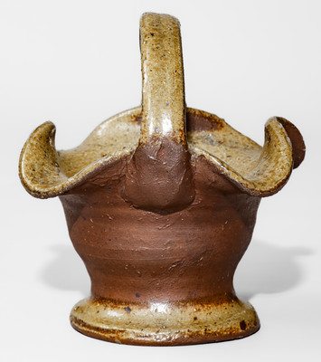 Salt-Glazed Middle Tenn. Stoneware Basket, late 19th or early 20th century