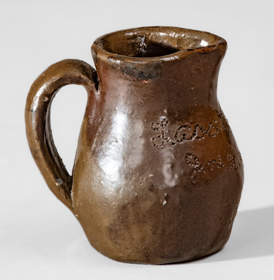 Rare Miniature Putnam County, TN Stoneware Presentation Pitcher, "Lassie Palmer," 1921