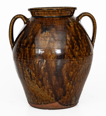 Buncombe County, NC Alkaline-Glazed Stoneware Jar, second half 19th century