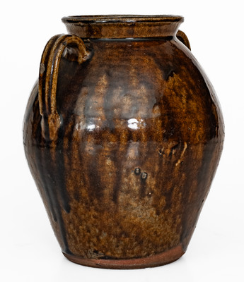 Buncombe County, NC Alkaline-Glazed Stoneware Jar, second half 19th century