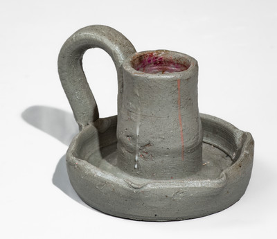 Middle Tennessee Salt-Glazed Stoneware Candlestick, late 19th or early 20th century