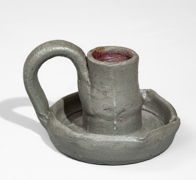 Middle Tennessee Salt-Glazed Stoneware Candlestick, late 19th or early 20th century