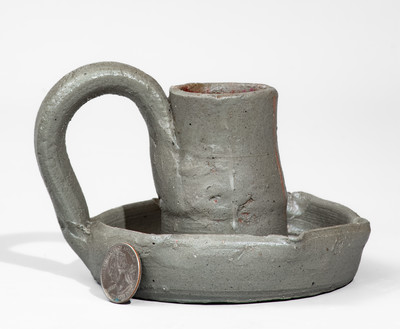 Middle Tennessee Salt-Glazed Stoneware Candlestick, late 19th or early 20th century