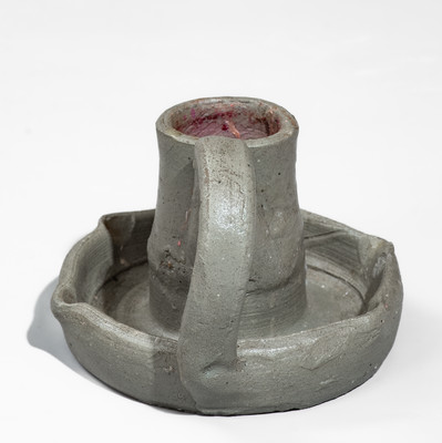 Middle Tennessee Salt-Glazed Stoneware Candlestick, late 19th or early 20th century