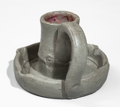 Middle Tennessee Salt-Glazed Stoneware Candlestick, late 19th or early 20th century