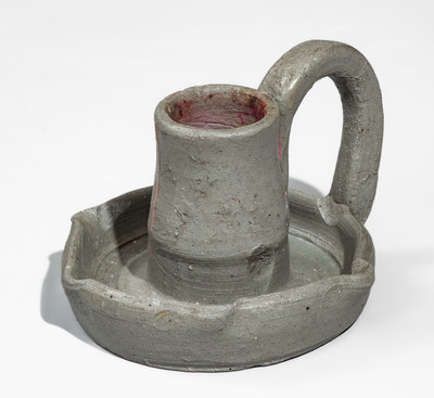 Middle Tennessee Salt-Glazed Stoneware Candlestick, late 19th or early 20th century