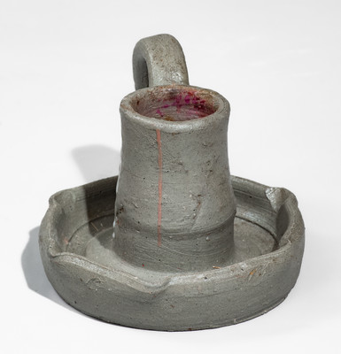 Middle Tennessee Salt-Glazed Stoneware Candlestick, late 19th or early 20th century