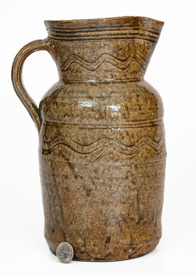 Alkaline-Glazed Stoneware Pitcher, Georgia or Alabama, circa 1850-80
