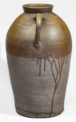 Large-Sized Middle Tennessee Salt-Glazed Stoneware Vase w/ Brown Slip Decoration