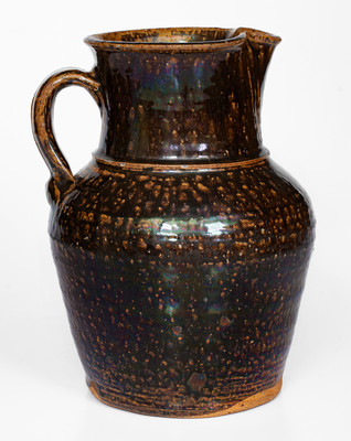 Alkaline-Glazed Stoneware Pitcher, probably W.F. Hahn, Trenton, South Carolina