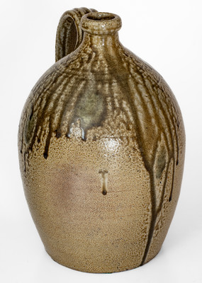 Salt-Glazed Stoneware Jug w/ Dramatic Glaze Runs, probably John Anderson Craven, Randolph County, NC