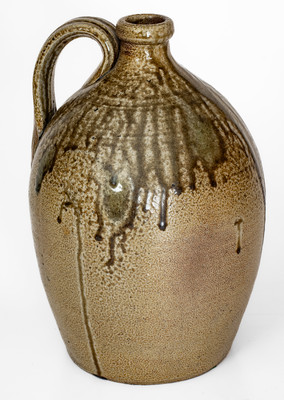 Salt-Glazed Stoneware Jug w/ Dramatic Glaze Runs, probably John Anderson Craven, Randolph County, NC