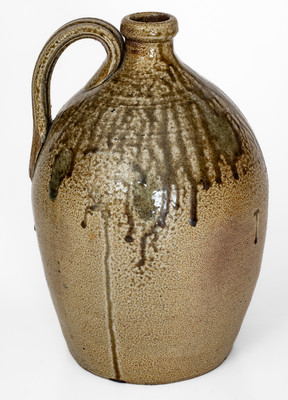 Salt-Glazed Stoneware Jug w/ Dramatic Glaze Runs, probably John Anderson Craven, Randolph County, NC