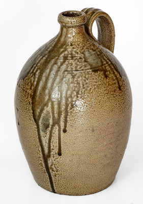 Salt-Glazed Stoneware Jug w/ Dramatic Glaze Runs, probably John Anderson Craven, Randolph County, NC