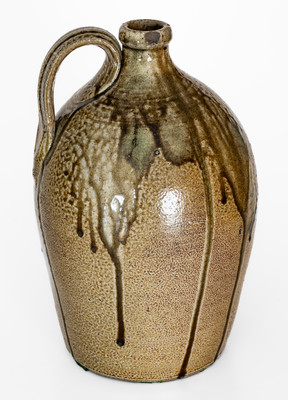 Salt-Glazed Stoneware Jug w/ Dramatic Glaze Runs, probably John Anderson Craven, Randolph Co, NC