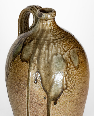 Salt-Glazed Stoneware Jug w/ Dramatic Glaze Runs, probably John Anderson Craven, Randolph Co, NC