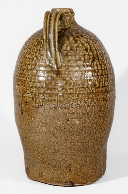Extremely Rare "T.S. JARRARD / July 1880" Presentation Jug, attrib. Isaac Craven, White County, GA