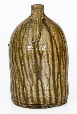 Crawford County, North Carolina Alkaline-Glazed Stoneware Jug, Stamped "J"