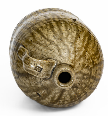 Crawford County, North Carolina Alkaline-Glazed Stoneware Jug, Stamped "J"