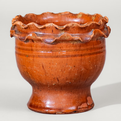 Diminutive Chester County, Pennsylvania Redware Flowerpot, possibly Vickers Family