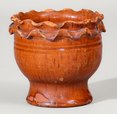 Diminutive Chester County, Pennsylvania Redware Flowerpot, possibly Vickers Family
