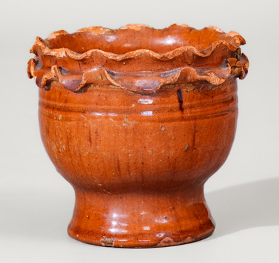 Diminutive Chester County, Pennsylvania Redware Flowerpot, possibly Vickers Family