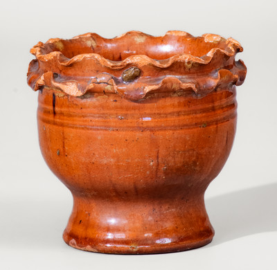 Diminutive Chester County, Pennsylvania Redware Flowerpot, possibly Vickers Family