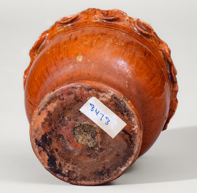 Diminutive Chester County, Pennsylvania Redware Flowerpot, possibly Vickers Family