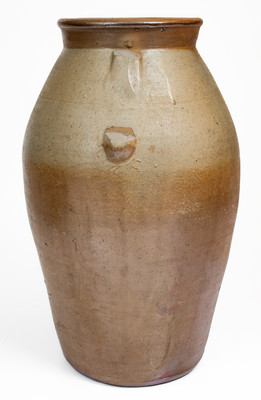 Very Rare Middle Tennessee Salt-Glazed Stoneware Churn w/ Incised Poem