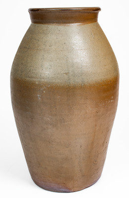 Very Rare Middle Tennessee Salt-Glazed Stoneware Churn w/ Incised Poem