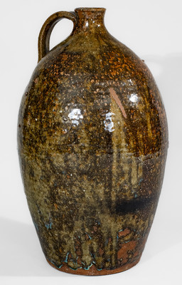 Alkaline-Glazed Stoneware Jug, possibly Upstate South Carolina