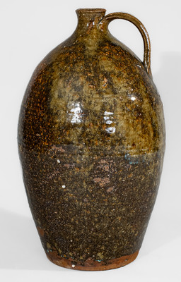 Alkaline-Glazed Stoneware Jug, possibly Upstate South Carolina