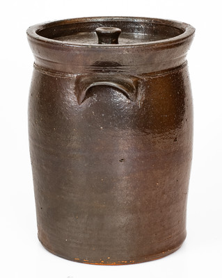 Glazed Stoneware Jar w/ Lid, Inscribed "L.B.N.," probably Tennessee