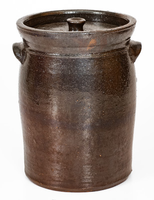 Glazed Stoneware Jar w/ Lid, Inscribed "L.B.N.," probably Tennessee