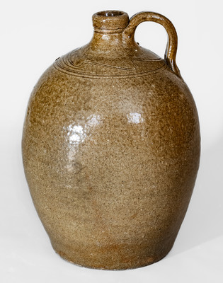 Two-Gallon Catawba Valley, NC Alkaline-Glazed Stoneware Jug, c1850-1880