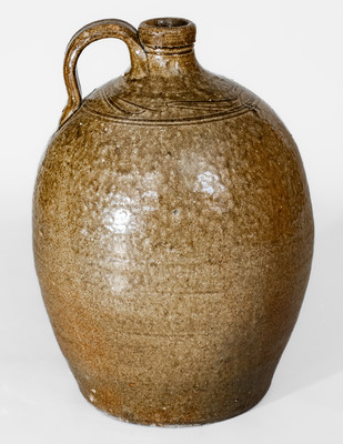 Two-Gallon Catawba Valley, NC Alkaline-Glazed Stoneware Jug, c1850-1880