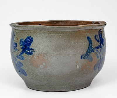 Washington County, Virginia Stoneware Bowl w/ Cobalt Floral Decoration