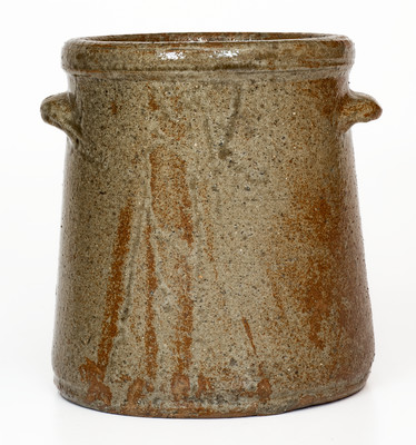 Alkaline-Glazed Stoneware Crock, probably South Carolina, c1850-80