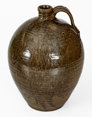 Alkaline-Glazed Catawba Valley, North Carolina Stoneware Jug, c1850-1880