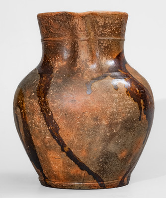 Extremely Rare C A HAUN & CO Redware Pitcher, Christopher Alexander Haun, Greene County, TN