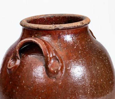 Extremely Rare Manganese-Glazed Redware Jar attrib. Silas Watkins, Randolph or Guilford Counties, NC